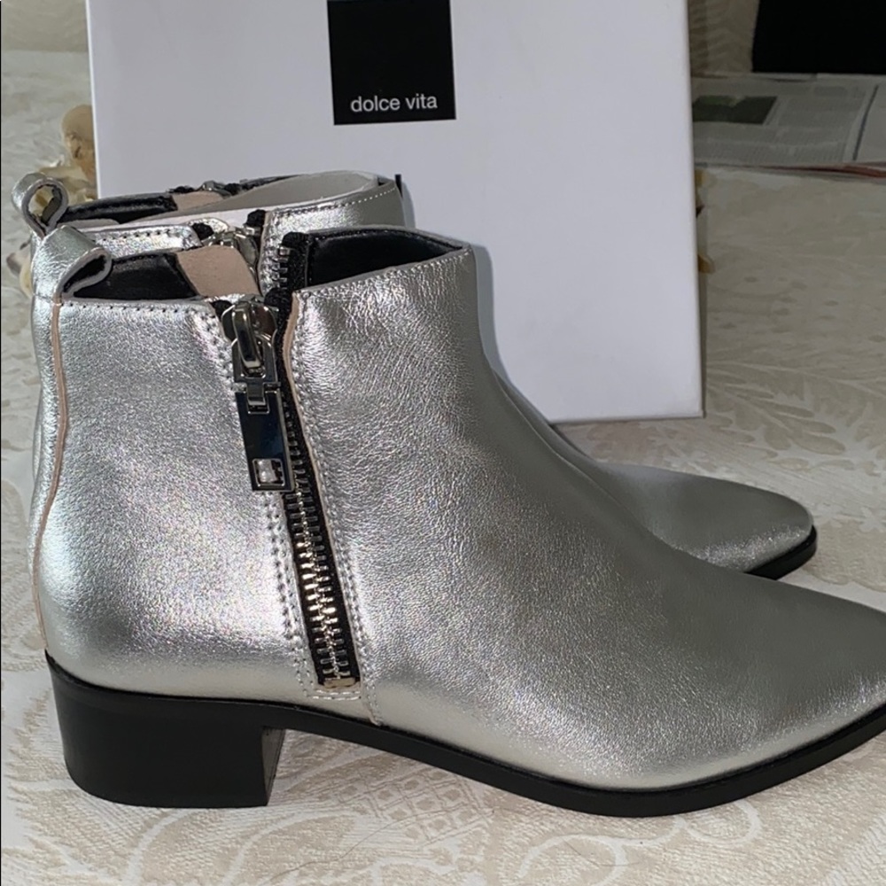 Dolce Vita Silver Marra Boots New In box 8.5